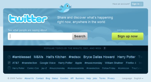 Twitter homepage redesign with search