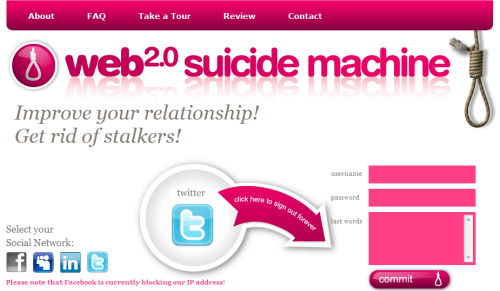 Web 2.0 Suicide Machine